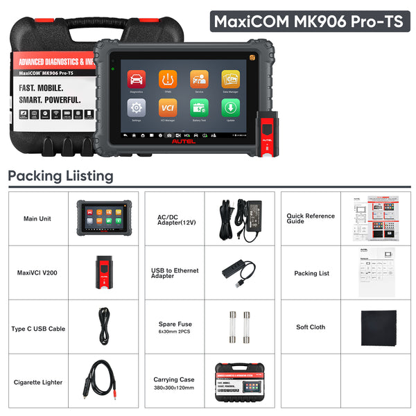 Autel MaxiCOM MK906S PRO-TS Autel MK906 PRO TS Diagnostic & TPMS Tool, Upgraded of Autel MS906TS, Same as Autel MS906 PRO TS