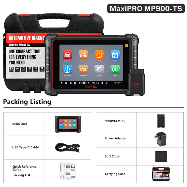 Autel MaxiPro MP900TS MP900-TS Diagnostic & TPMS Tool Package List