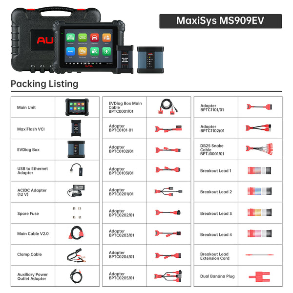 autel maxisys ms909ev package list