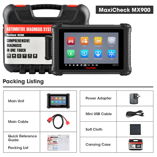 Autel MaxiCheck MX900 Diagnostic Scanner Package List