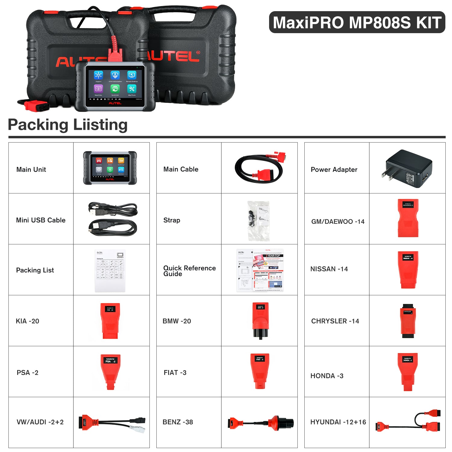 Autel Maxipro MP808s Kit Bi-Directional Automotive Diagnostic Scan